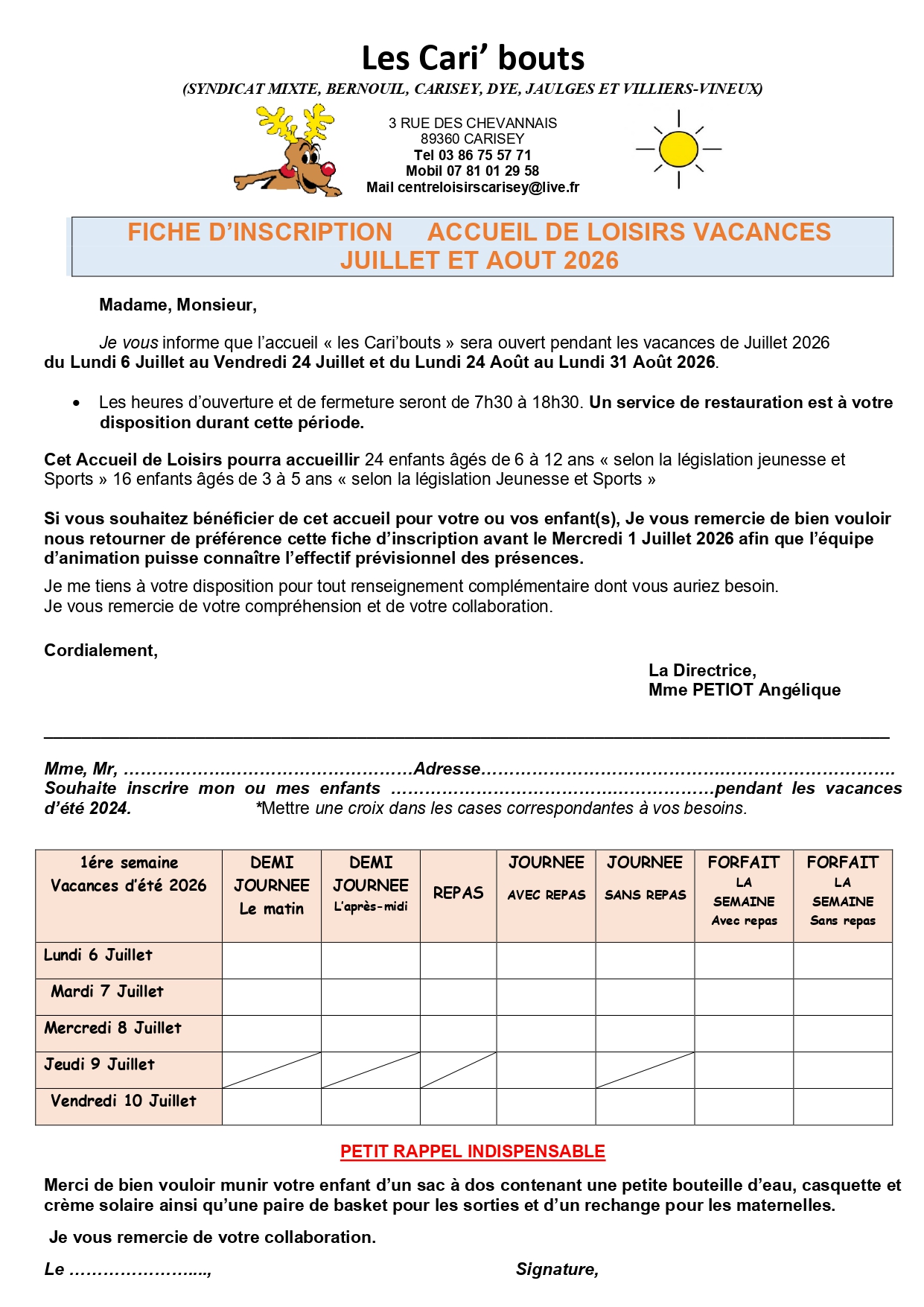 Vacances été 2026