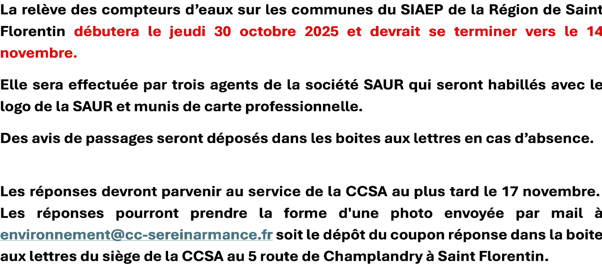 Relevé compteurs 2025